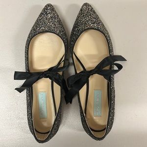 Betsey Johnson ballerina style glitter flats. Size 7.5
